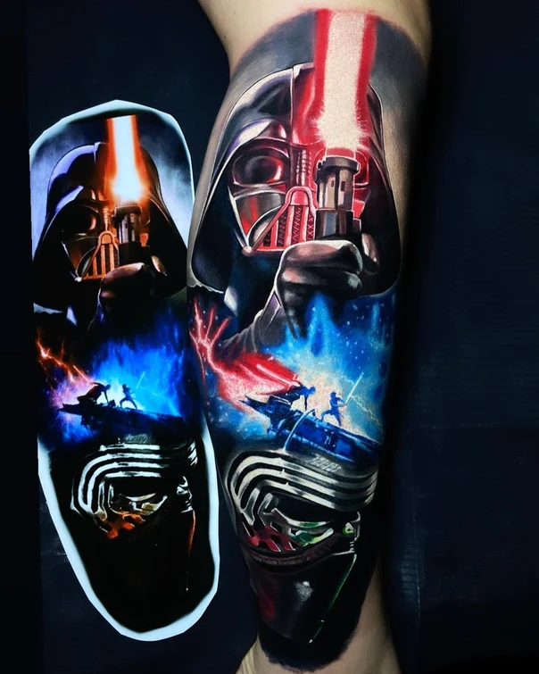 Realism Star wars, Darth vader tattoo on Full Sleeve