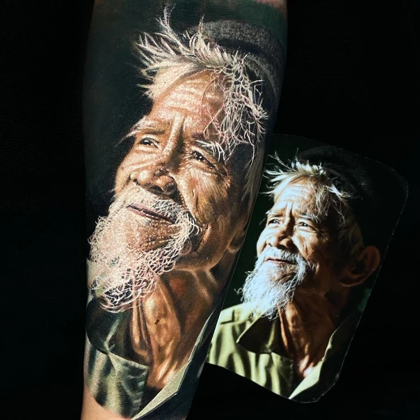 Realism Portrait tattoo on Forearm