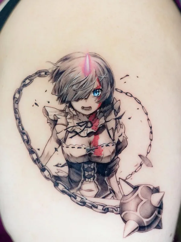 color anime tattoo auf shoulder #42387 | Tätowierer Doggiett