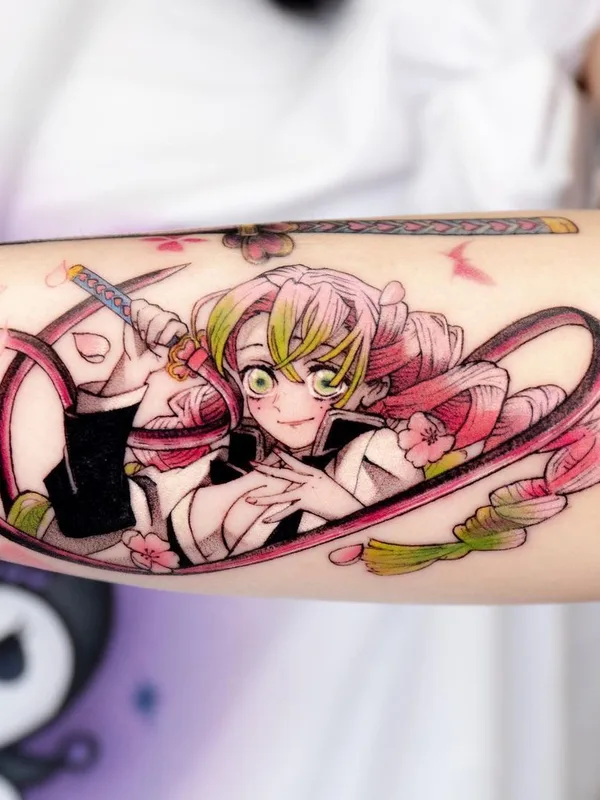 female color anime tattoo auf forearm #42381 | Tätowierer Doggiett