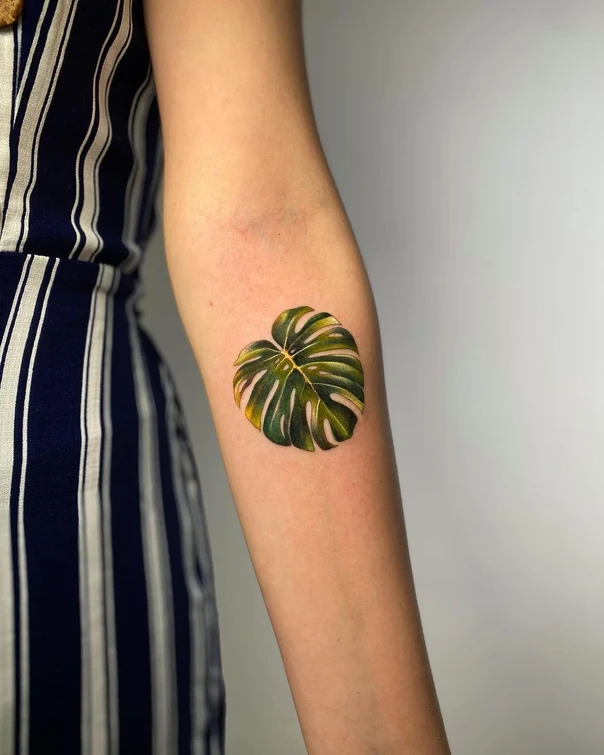 Botanic Leaf tattoo on Forearm
