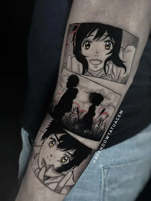 black and grey anime татуировка на forearm #42416 | Тату мастер Brendow Nany