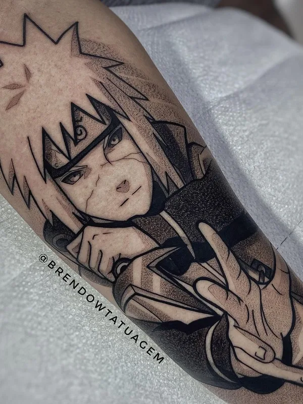 black and grey anime татуировка на forearm #42421 | Тату мастер Brendow Nany