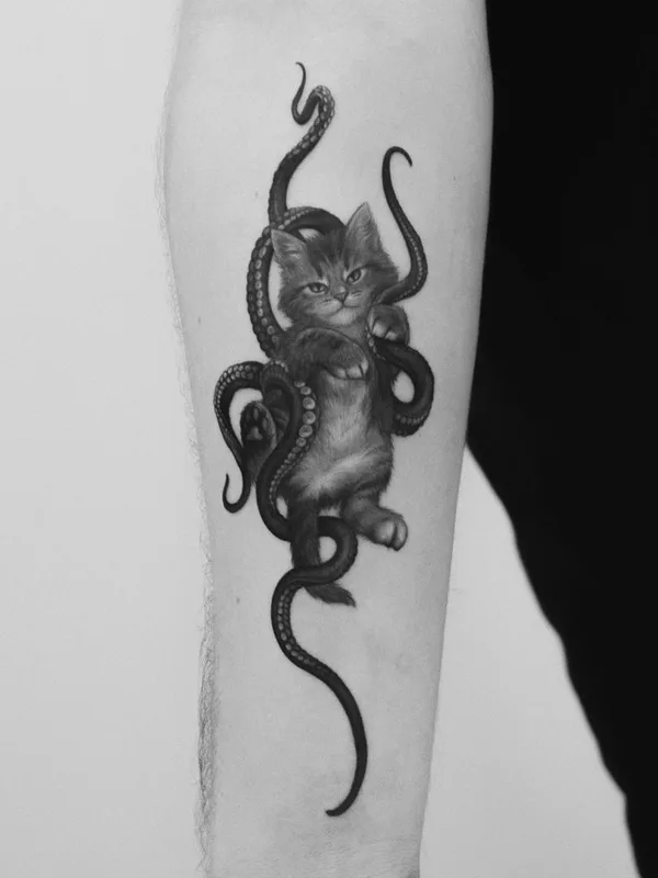 black and grey realism Tatuaggio su forearm #42465 | Tatuatore Pawel Indulski