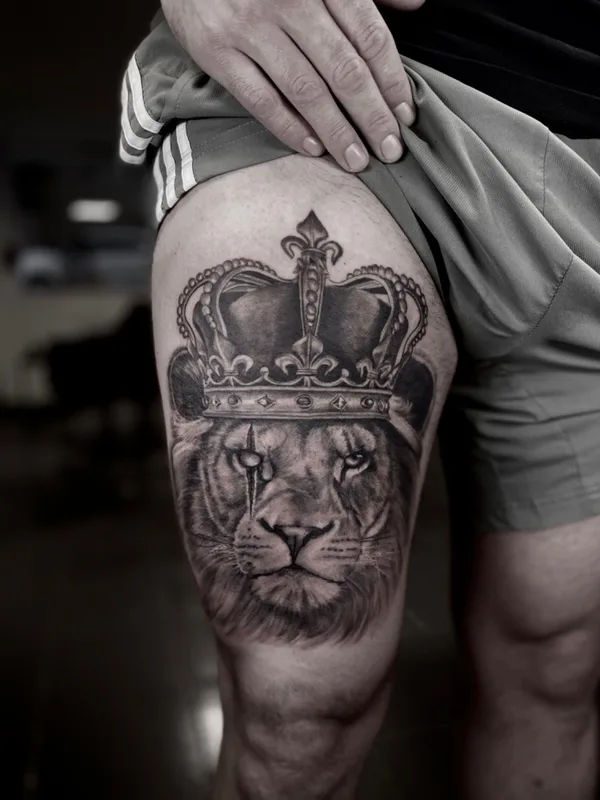 black and grey realism 타투 부위 thigh #42500 | 타투이스트 Yurii Petrov Tattoo