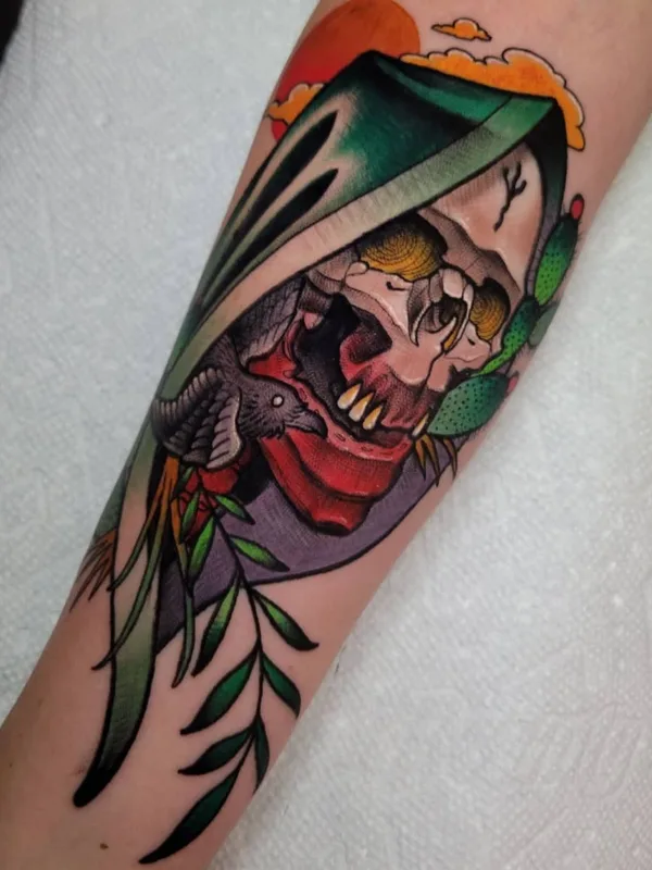 color neo traditional tatouage sur forearm #42549 | Artiste tatoueur Shannon Gamerl