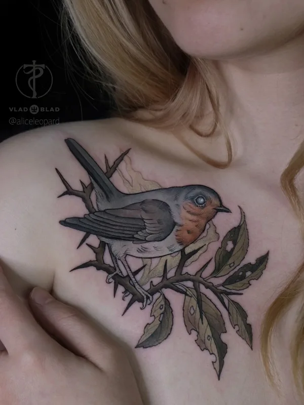 female color illustrative татуировка на chest #42595 | Тату мастер Алиса Леопард