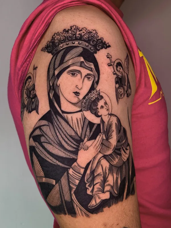 black blackwork 纹身 在 upper arm #58767 | 纹身师 Ulises Indio