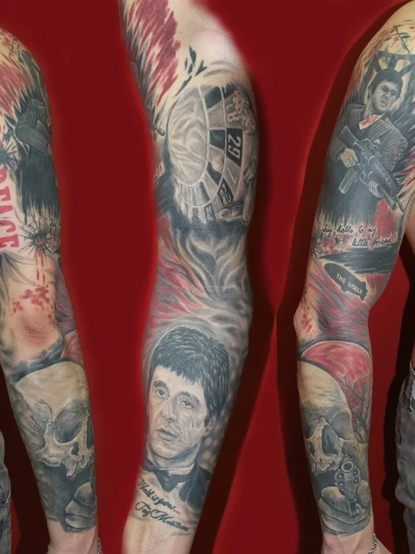 male color realism татуировка на full sleeve #58817 | Тату мастер Кузнецов Сергей