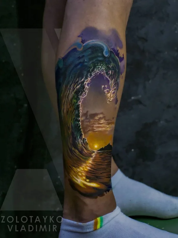 color realism 타투 부위 calf #58853 | 타투이스트 Vladimir Zolotayko
