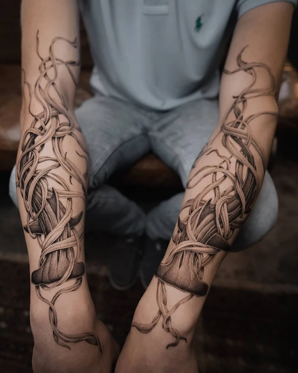 Blackwork Abstract tattoo on Forearm