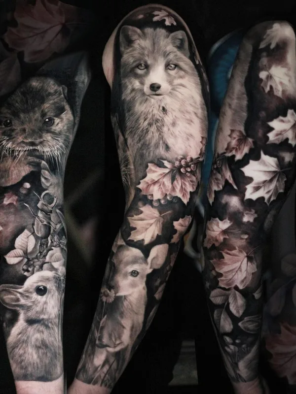 black and grey realism 타투 부위 full sleeve #58894 | 타투이스트 Alex Fox