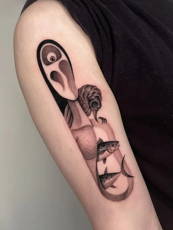 black and grey illustrative татуировка на forearm #58900 | Тату мастер Sinsa