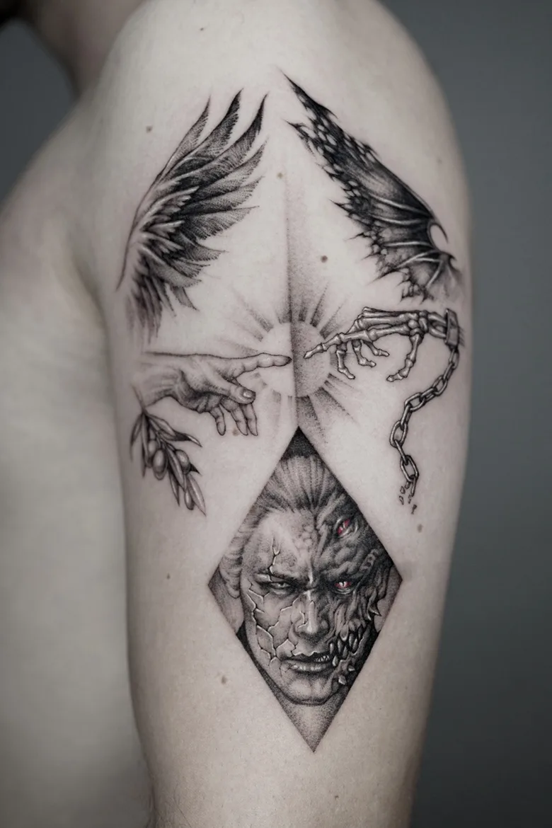 black&gray tattoo done by Park