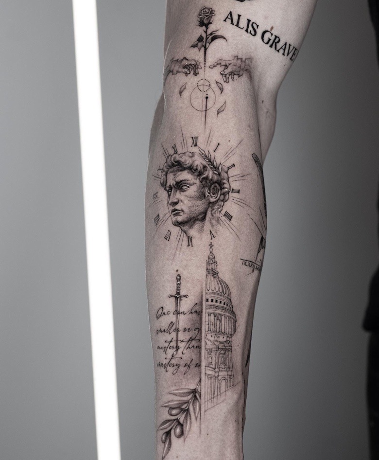 Statue of David by Ron Goulet  Tattoos
