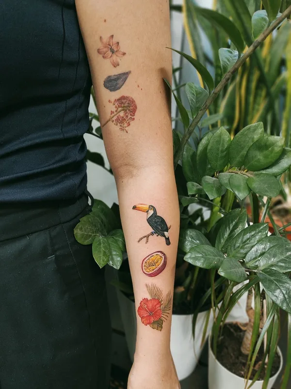 female color miniature tattoo on forearm #59062 | Tattoo Artist Ксения Дармаева