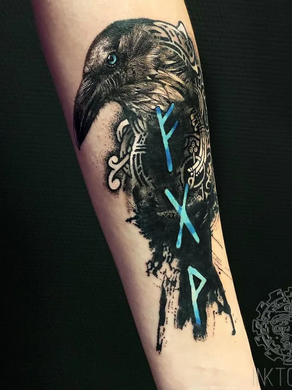 black and grey blackwork Tatuaggio su forearm #59184 | Tatuatore Никита Степаненко VikingTotem