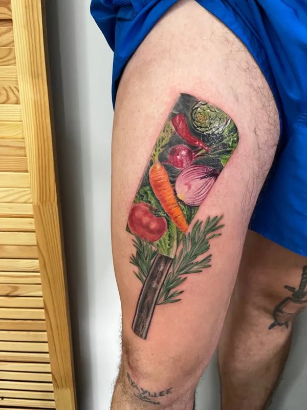 color realism tatuaje en thigh #59281 | Tatuador Евгения Низамова tattoojeneva