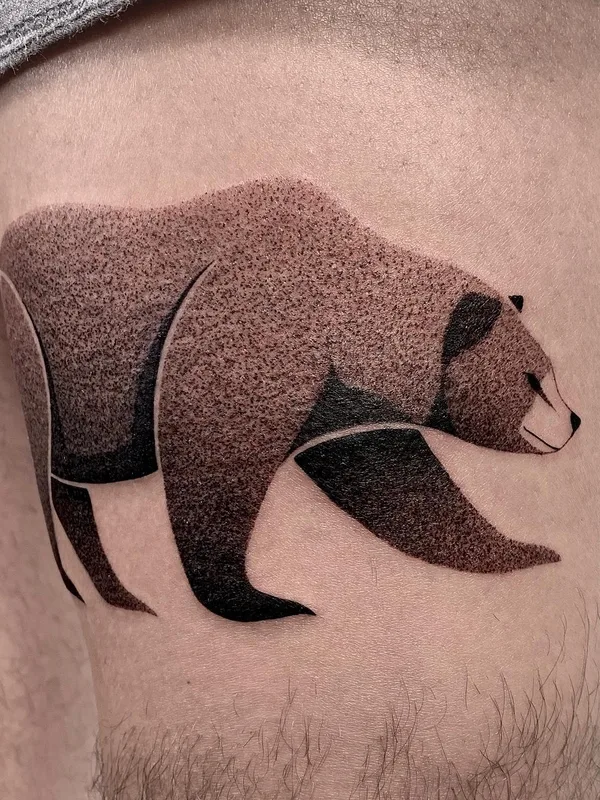 black and grey geometric татуировка на thigh #59342 | Тату мастер velco.tattoo