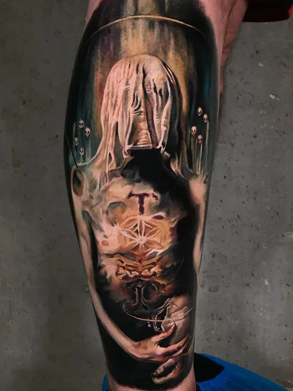 color realism tatuaje en calf #59353 | Tatuador Kätlin Malm