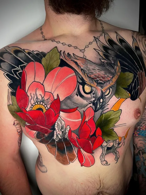 male color japanese tattoo on chest #59364 | Tattoo Artist Jon Coimbra