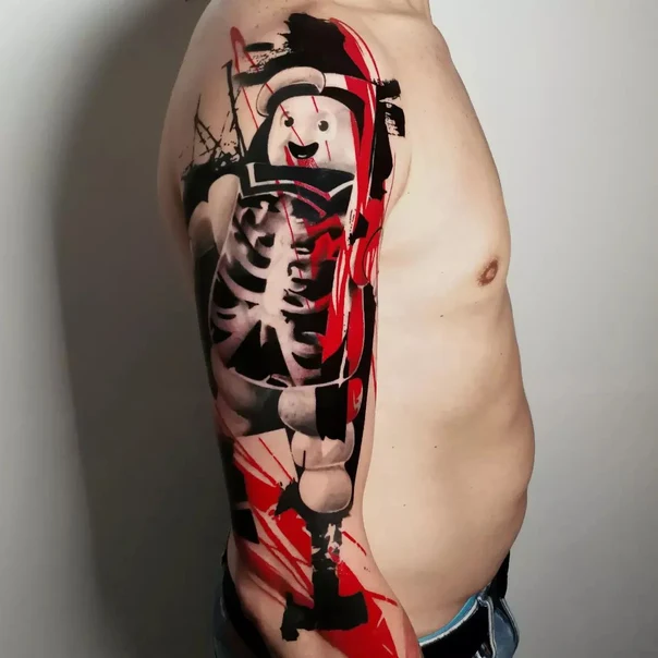 Illustrative Skeleton, Character tattoo on Full Sleeve
