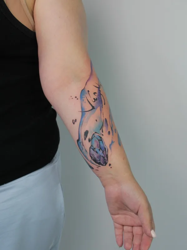 female color watercolor 纹身 在 forearm #73509 | 纹身师 Алина Лоткова
