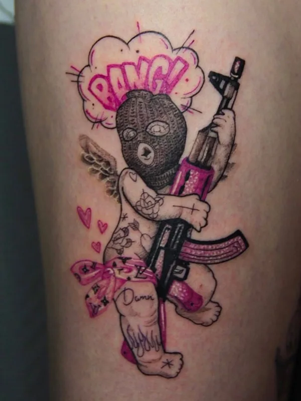 color illustrative tatouage sur thigh #73543 | Artiste tatoueur Галата Дмитрий