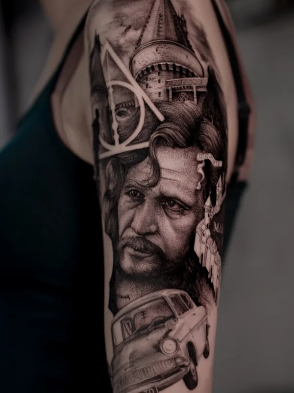 black and grey realism татуировка на upper arm #73848 | Тату мастер Егор Филиппов
