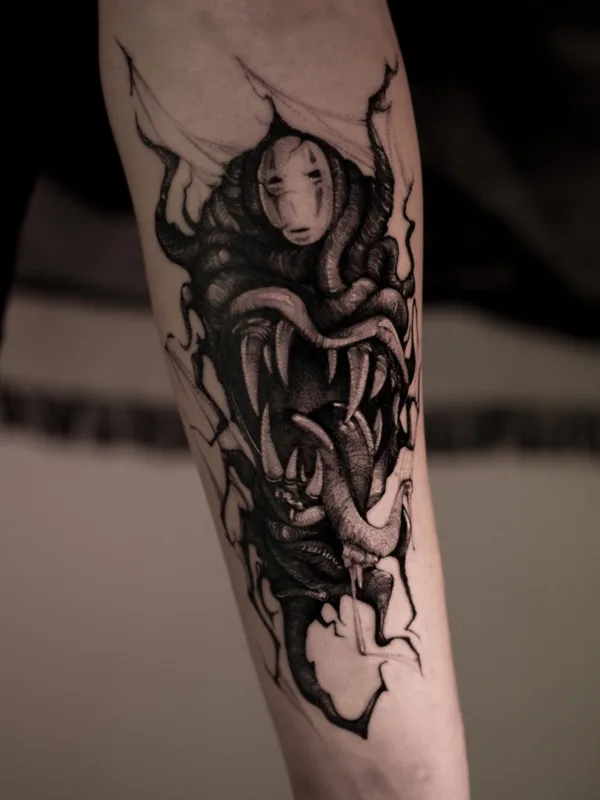 black and grey blackwork татуировка на forearm #73845 | Тату мастер Егор Филиппов