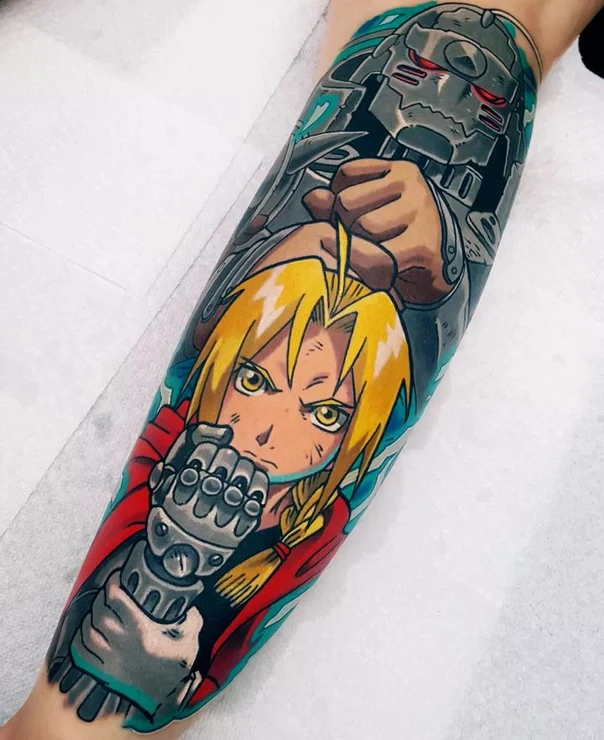 Anime Anime, Character tattoo on Forearm