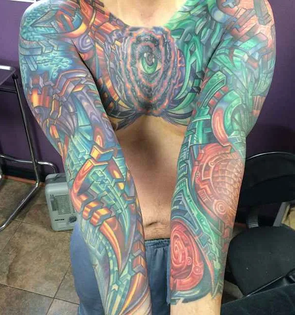 color abstract 타투 부위 full sleeve #4475 | 타투이스트 Mike Cole