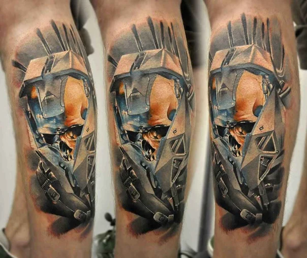 Биомеханика Skull, Robot tattoo на Икра