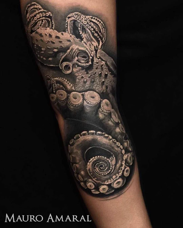 Realism Octopus tattoo on Forearm