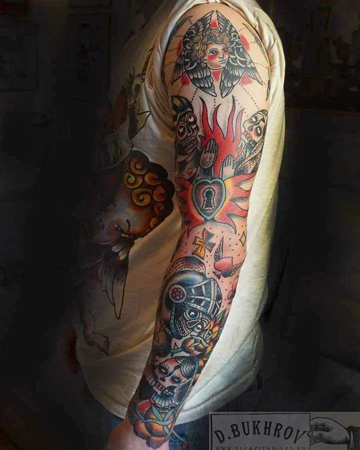 Tattoo artist Dmitry Bukhrov color traditional and old school tattoo | Moscow, Russia