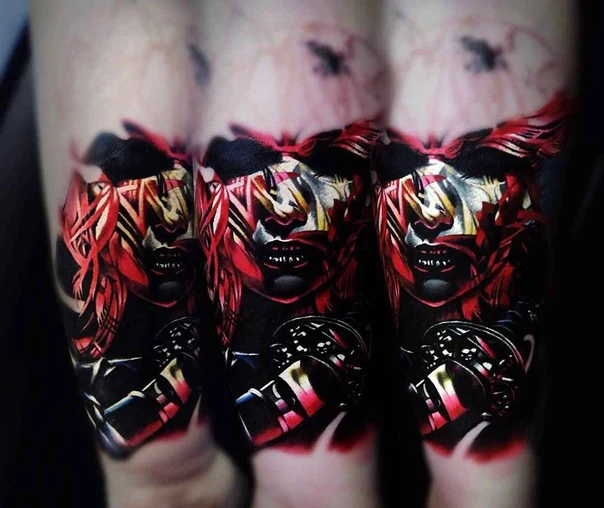 Абстрактная Face tattoo на Предплечье