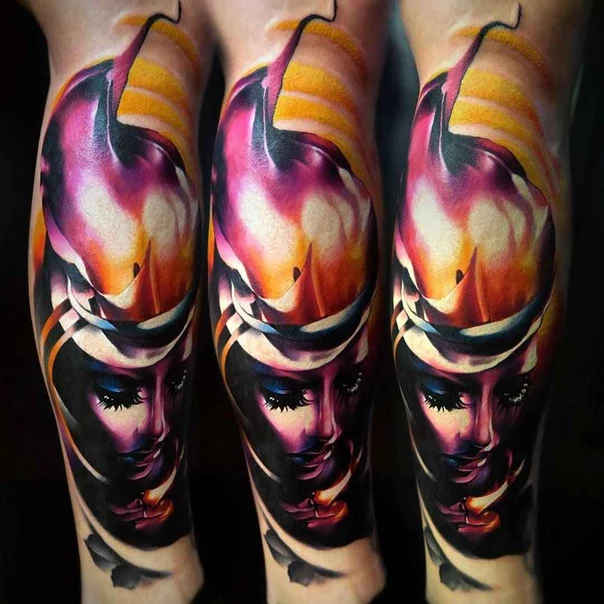 Реализм Face, Abstract tattoo на Икра
