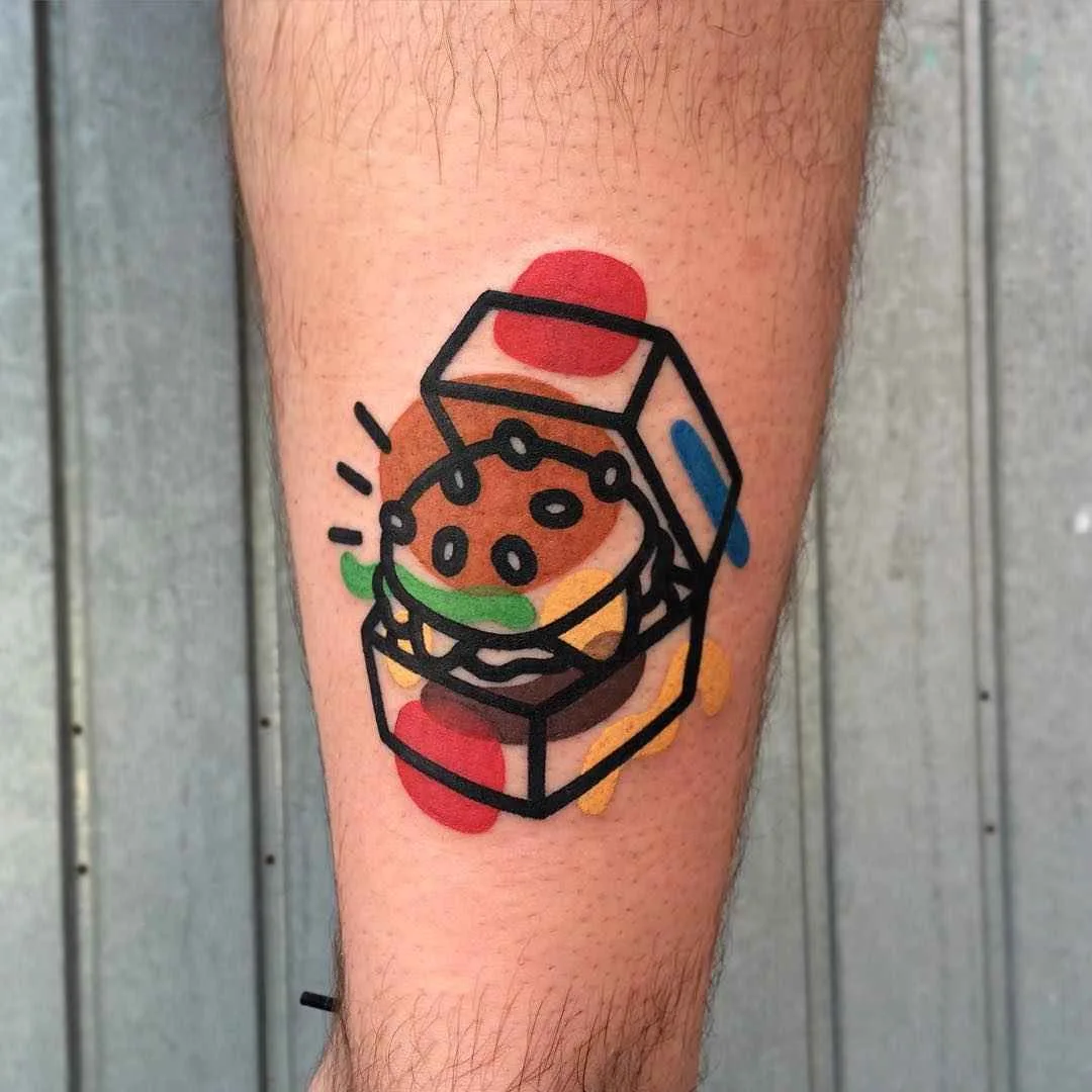 Tattoo artist Mattia MAMBO Calvi color abstract minimalism design tattoo