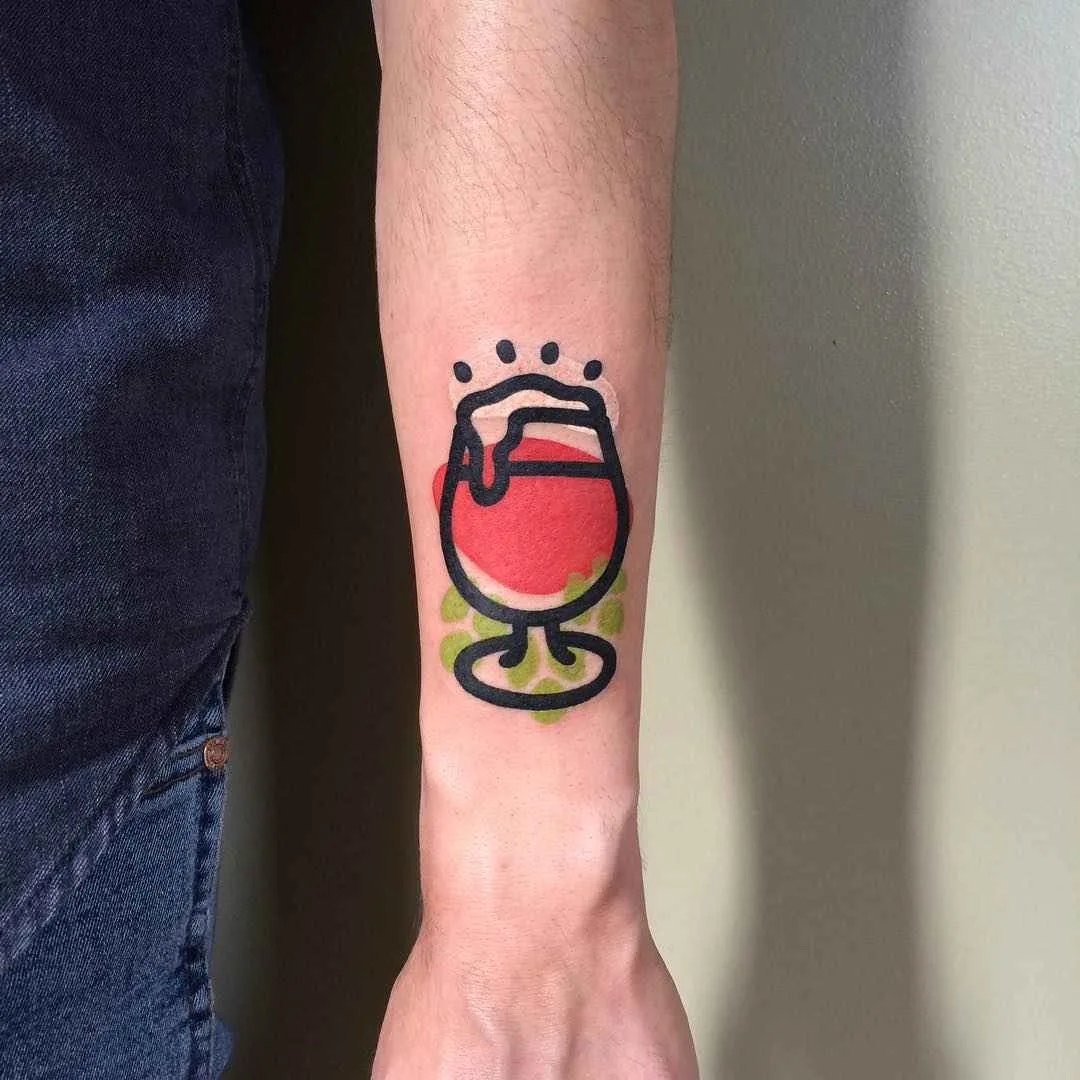 Tattoo artist Mattia MAMBO Calvi color abstract minimalism design tattoo