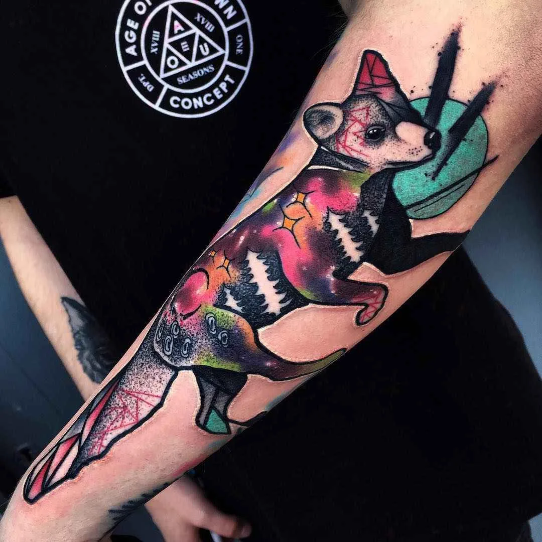 Tatuaggio artista Andrew Little Andy Marsh colori astratti insetti, spazio e animali tatuaggio | Тату-мастер Andrew Little Andy Marsh цветные абстрактные татуировки