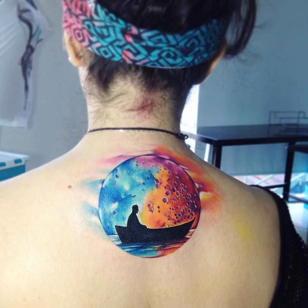 Tatuador Adrian Bascur aquarela espaço tatuagem  | тату-мастер Adrian Bascur акварельные космические татуировки