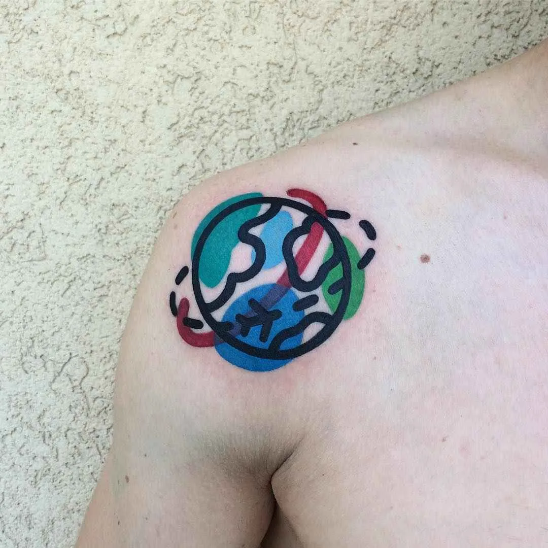 Tattoo artist Mattia MAMBO Calvi color abstract minimalism design tattoo