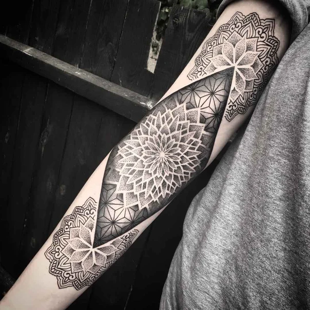 Geometric Mandala, Geometric tattoo on Forearm
