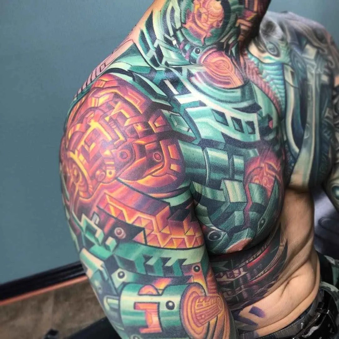 Tattoo artist Mike Cole color biomechanic tattoo | Тату-мастер Mike Cole цветные биомеханика татуировки
