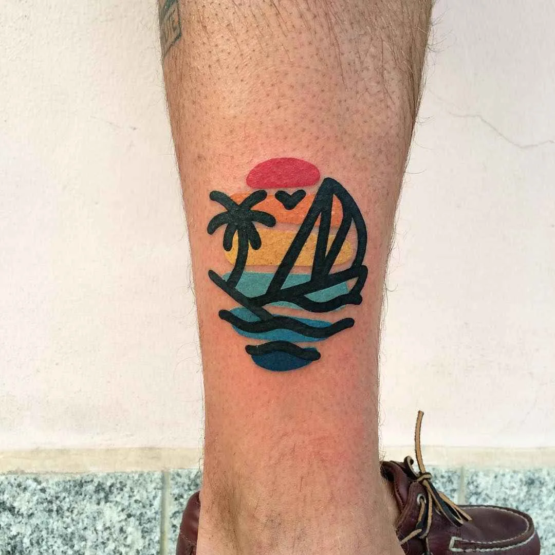 Tattoo artist Mattia MAMBO Calvi color abstract minimalism design tattoo