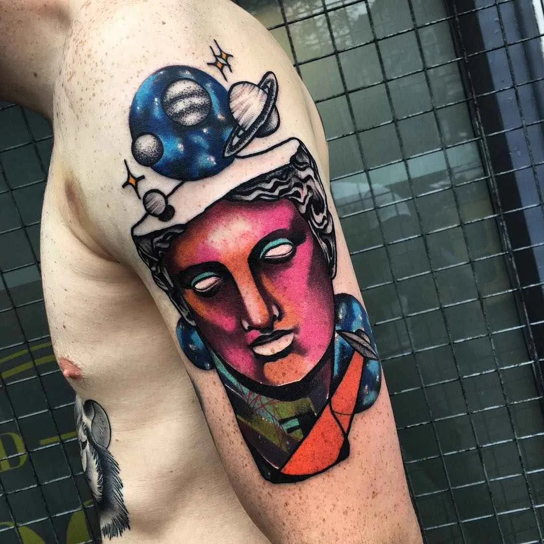 Tatuaggio artista Andrew Little Andy Marsh colori astratti insetti, spazio e animali tatuaggio | Тату-мастер Andrew Little Andy Marsh цветные абстрактные татуировки