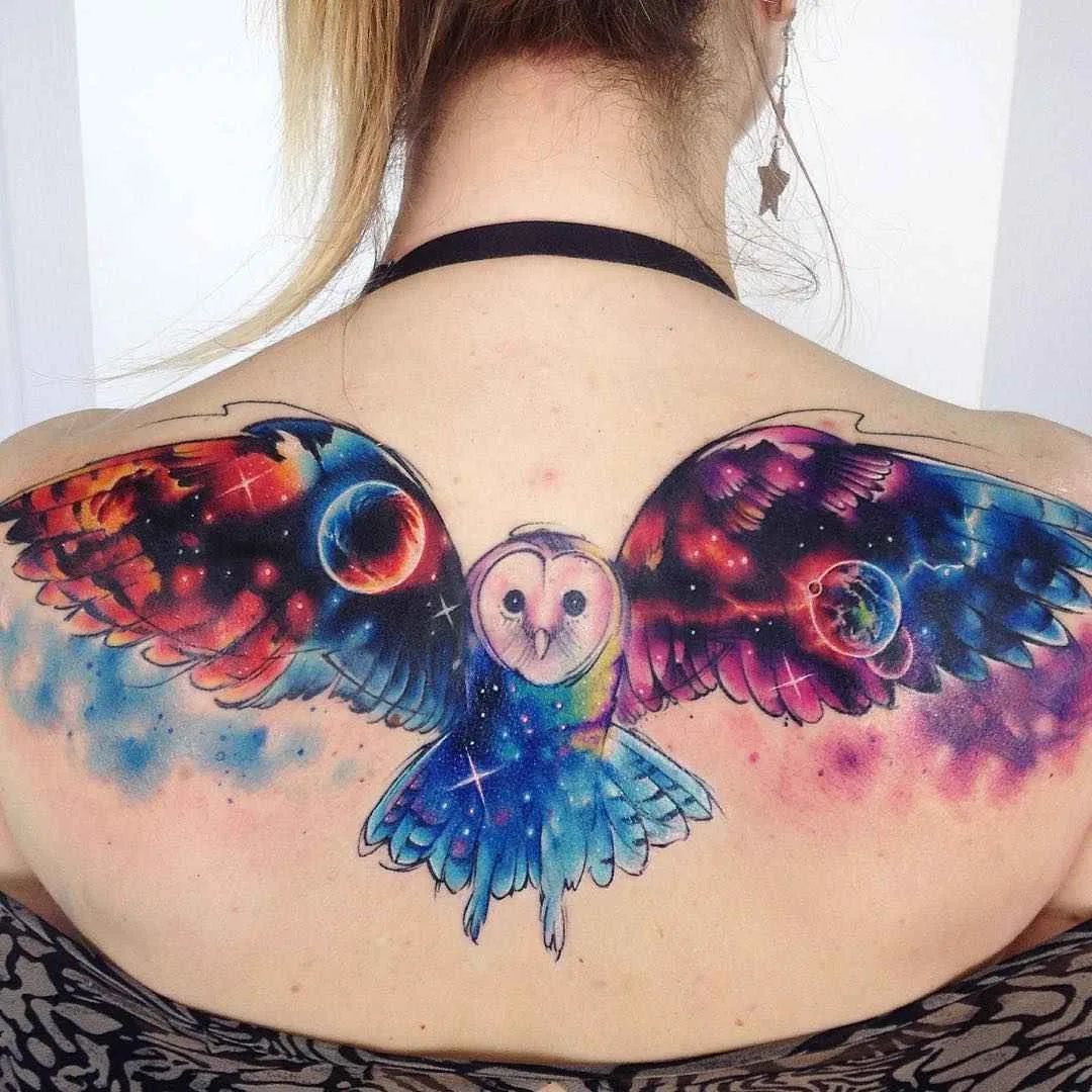 Tatuador Adrian Bascur aquarela espaço tatuagem  | тату-мастер Adrian Bascur акварельные космические татуировки