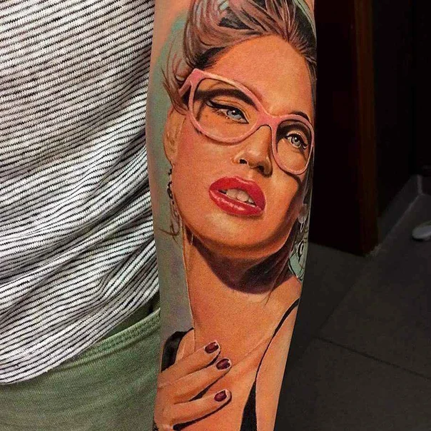 Realism Portrait, Woman tattoo on Forearm