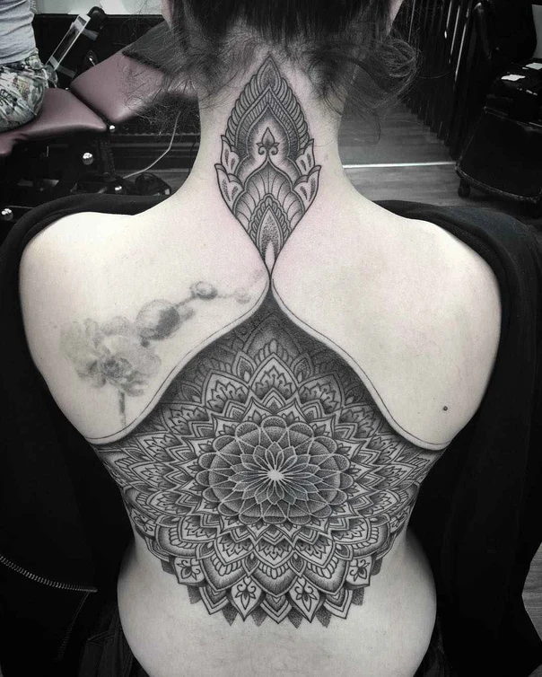 Mandala Mandala, Floral tattoo on Full Back