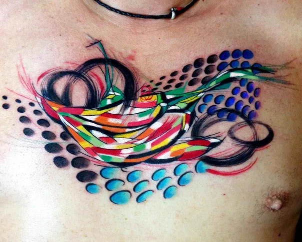 Abstract Abstract tattoo on Chest